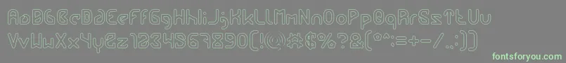 フォントFUTURE Hollow – 灰色の背景に緑のフォント