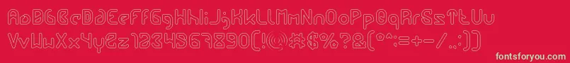 フォントFUTURE Hollow – 赤い背景に緑の文字