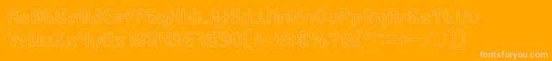 フォントFUTURE Hollow – オレンジの背景にピンクのフォント
