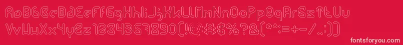 FUTURE Hollow-fontti – vaaleanpunaiset fontit punaisella taustalla