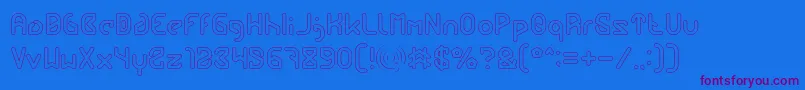 フォントFUTURE Hollow – 紫色のフォント、青い背景
