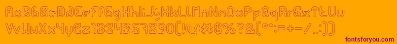 FUTURE Hollow-Schriftart – Violette Schriften auf orangefarbenem Hintergrund