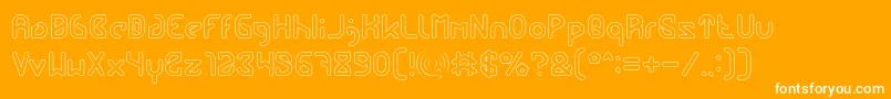 Fonte FUTURE Hollow – fontes brancas em um fundo laranja