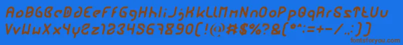 FUTURE Italic Font – Brown Fonts on Blue Background