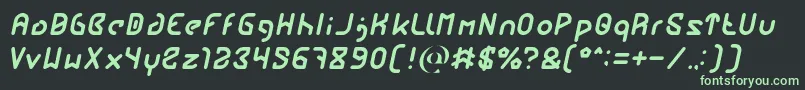 Fonte FUTURE Italic – fontes verdes em um fundo preto
