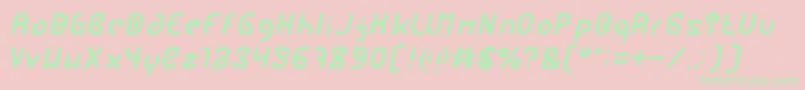 FUTURE Italic Font – Green Fonts on Pink Background