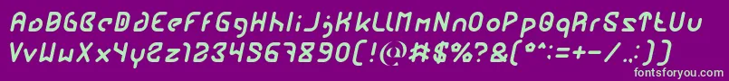 FUTURE Italic Font – Green Fonts on Purple Background