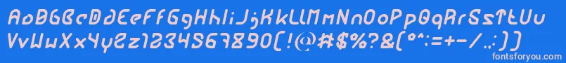 FUTURE Italic Font – Pink Fonts on Blue Background