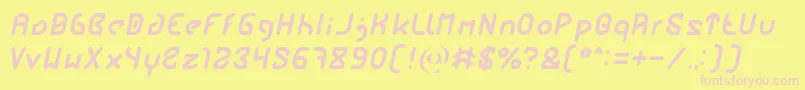 FUTURE Italic Font – Pink Fonts on Yellow Background