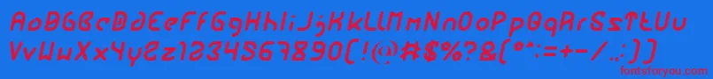 Fonte FUTURE Italic – fontes vermelhas em um fundo azul