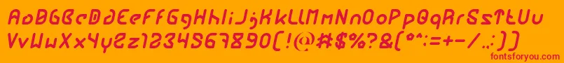 FUTURE Italic-Schriftart – Rote Schriften auf orangefarbenem Hintergrund