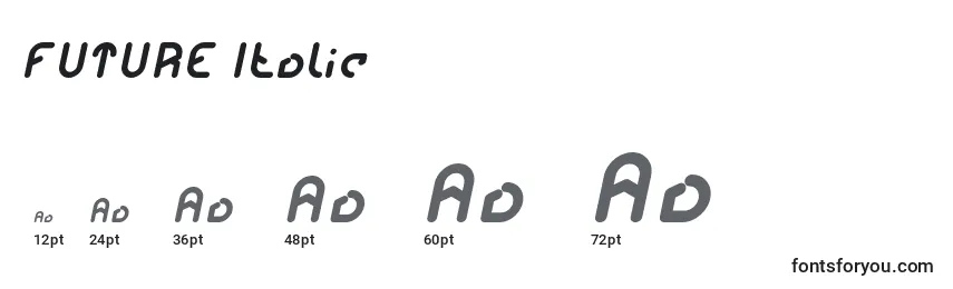 Размеры шрифта FUTURE Italic
