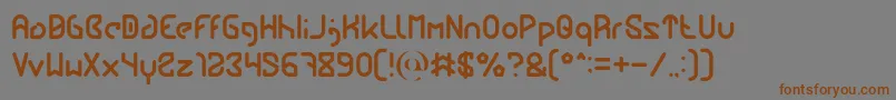 フォントFUTURE Light – 茶色の文字が灰色の背景にあります。