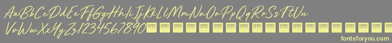 Fonte Future Shock   Demo – fontes amarelas em um fundo cinza
