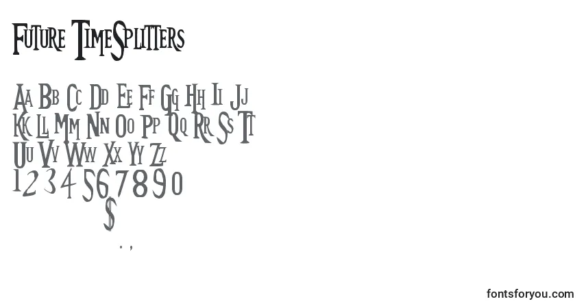 Schriftart Future TimeSplitters – Alphabet, Zahlen, spezielle Symbole