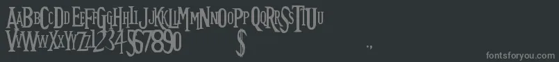 Future TimeSplitters-fontti – harmaat kirjasimet mustalla taustalla