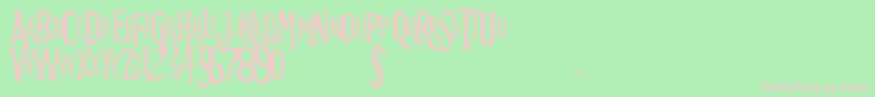 フォントFuture TimeSplitters – 緑の背景にピンクのフォント