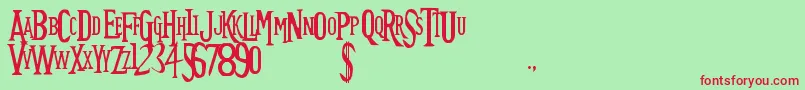 Future TimeSplitters Font – Red Fonts on Green Background