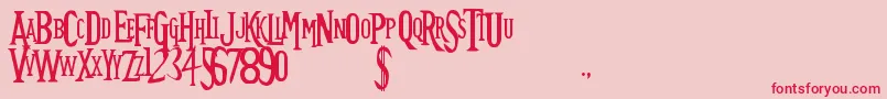 Future TimeSplitters Font – Red Fonts on Pink Background