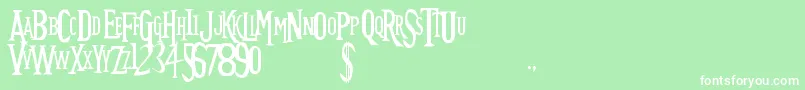Future TimeSplitters-Schriftart – Weiße Schriften auf grünem Hintergrund