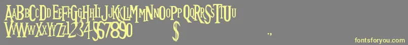 Future TimeSplitters-Schriftart – Gelbe Schriften auf grauem Hintergrund