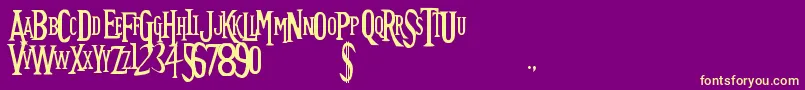 フォントFuture TimeSplitters – 紫の背景に黄色のフォント