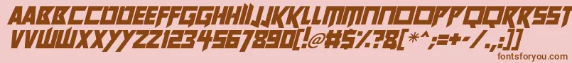 Future Worlds Italic Font – Brown Fonts on Pink Background