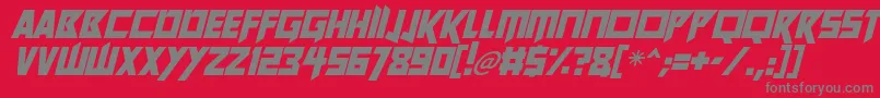 フォントFuture Worlds Italic – 赤い背景に灰色の文字