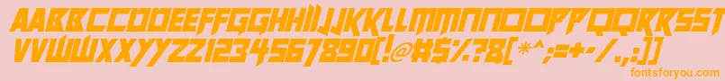 Future Worlds Italic Font – Orange Fonts on Pink Background