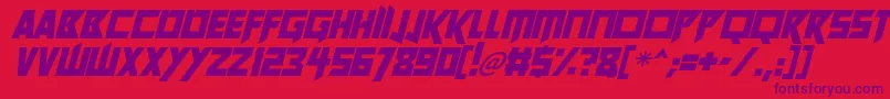 Future Worlds Italic Font – Purple Fonts on Red Background