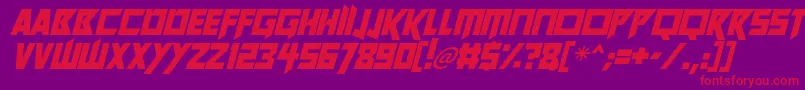 Future Worlds Italic Font – Red Fonts on Purple Background