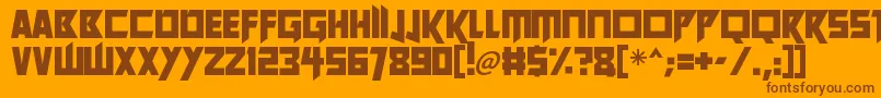 Future Worlds Font – Brown Fonts on Orange Background
