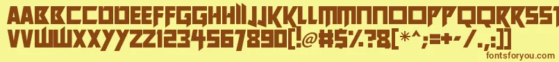 Future Worlds Font – Brown Fonts on Yellow Background