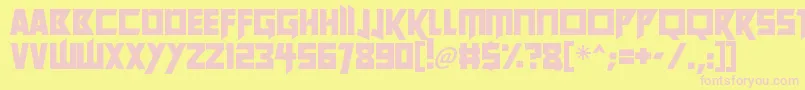 Future Worlds Font – Pink Fonts on Yellow Background
