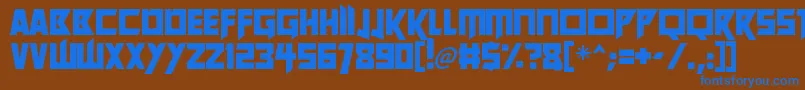 Weitere Informationen zur Future Worlds-Schriftart Future Worlds-Schriftart – Blaue Schriften auf braunem Hintergrund