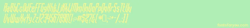 フォントHookeduponeohoneRegular – 黄色の文字が緑の背景にあります