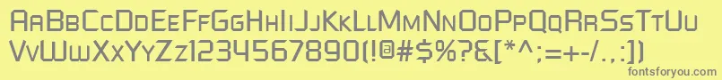 フォントFutured – 黄色の背景に灰色の文字