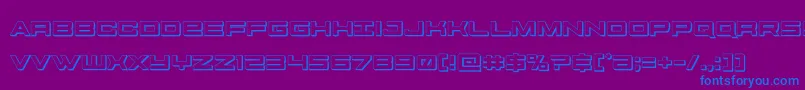 futureforces3d-Schriftart – Blaue Schriften auf violettem Hintergrund