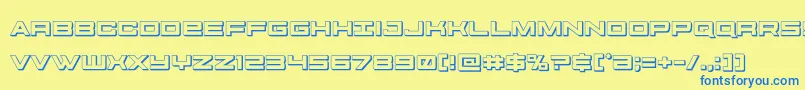 futureforces3d Font – Blue Fonts on Yellow Background