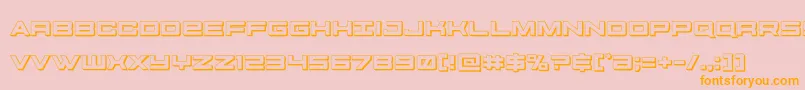 futureforces3d-Schriftart – Orangefarbene Schriften auf rosa Hintergrund