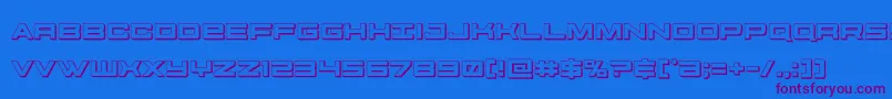 futureforces3d-Schriftart – Violette Schriften auf blauem Hintergrund