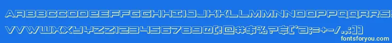 futureforces3d Font – Yellow Fonts on Blue Background