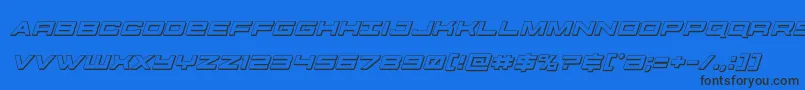 futureforces3dital Font – Black Fonts on Blue Background