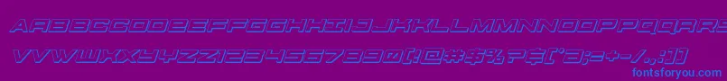フォントfutureforces3dital – 紫色の背景に青い文字