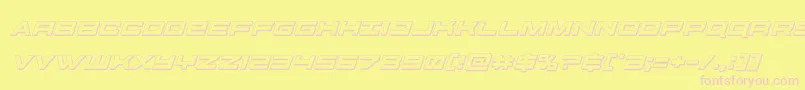 futureforces3dital-fontti – vaaleanpunaiset fontit keltaisella taustalla