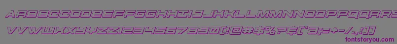 フォントfutureforces3dital – 紫色のフォント、灰色の背景