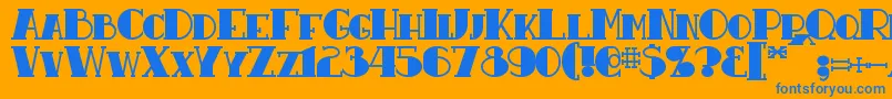 ResavyBold Font – Blue Fonts on Orange Background