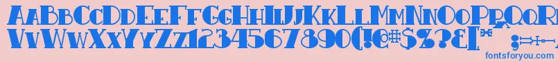 ResavyBold Font – Blue Fonts on Pink Background