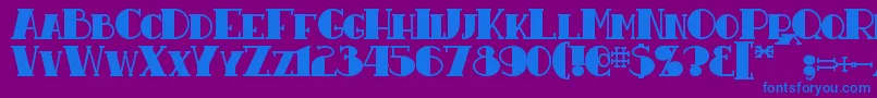 ResavyBold Font – Blue Fonts on Purple Background