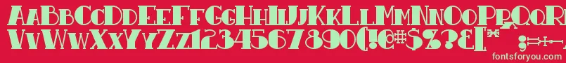 ResavyBold Font – Green Fonts on Red Background